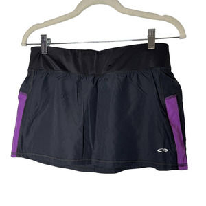 Champion Activewear Skort in Black with Purple Trim Size Small